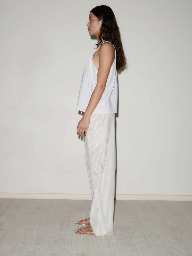 Deiji Studios The Original Cotton Bind Top With Tie Front Closure Organic Poplin — image 3 of 8